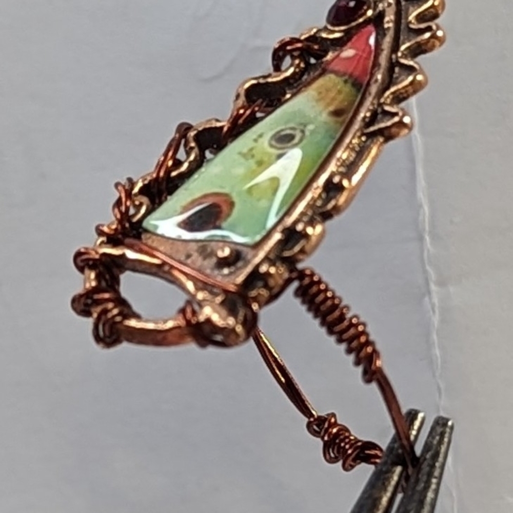 Handcrafted Copper Wire Multicolor Ring